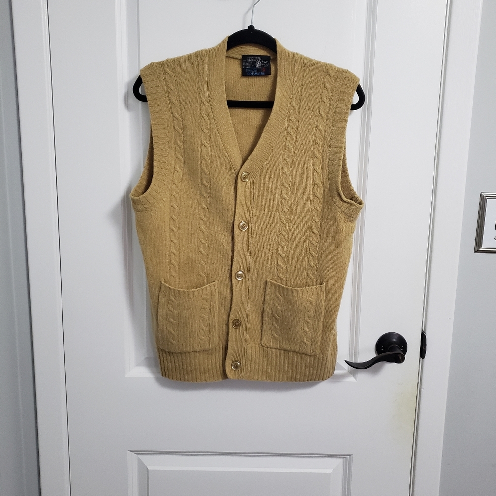 SEARS PREMIERE Cable Knit Lambswool Sweater Vest